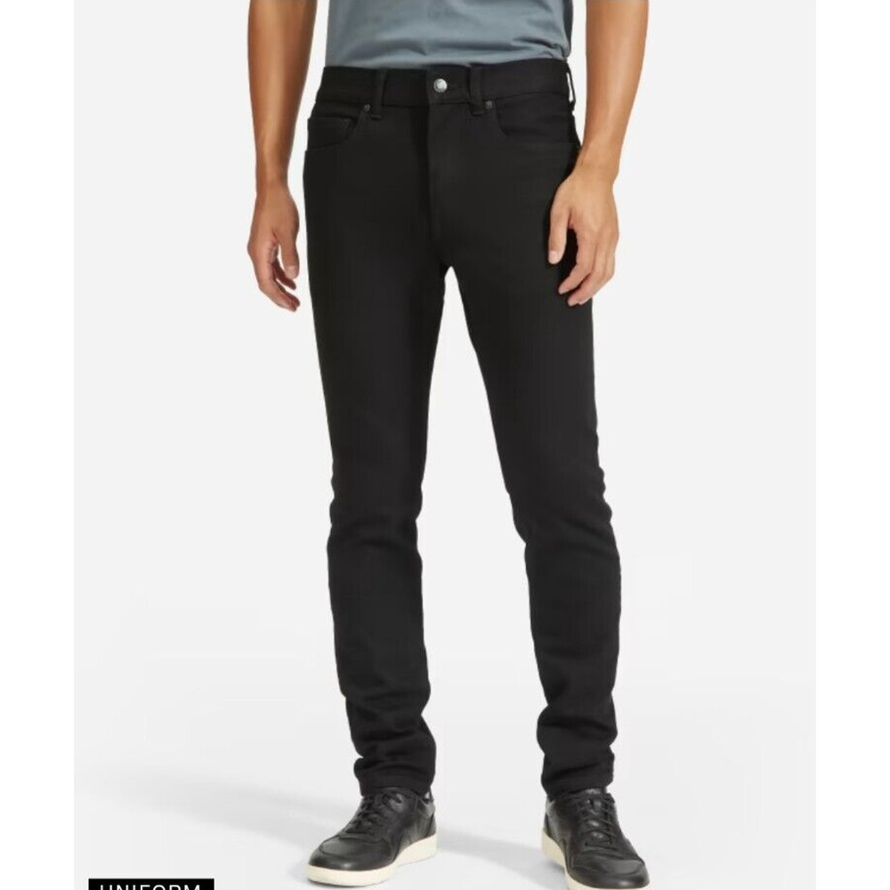 NEW Everlane Uniform Men 31 Black "The Skinny Jeans " 31x30 Coal Organic Cotton